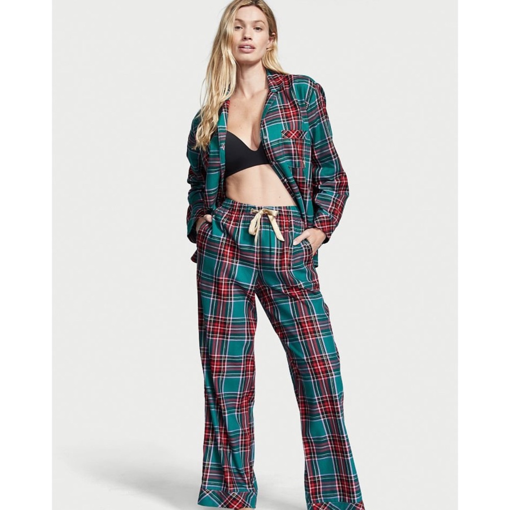 Victoria Secret Evergreen Plaid Pajama Sleep Shirt